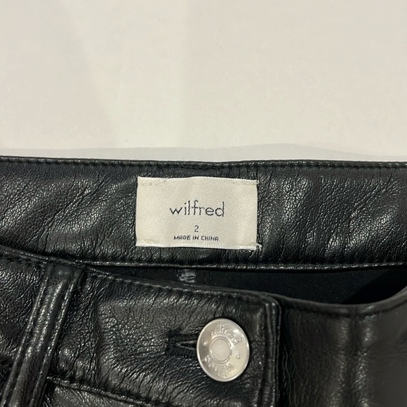 Aritzia Melina leather Pants high rise Straight Leg size 2 NWT - Picture 3 of 7